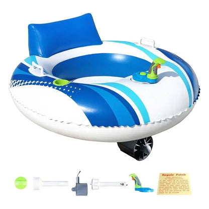 Electric inflatable swimming ring floating recliner battery powered inflatable motorboat built-in motor
