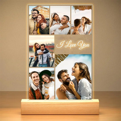 Custom Picture Frame with Photo Personalized Photo Frame with Night Light Customizable Photo Frames Christmas Birthday Gifts