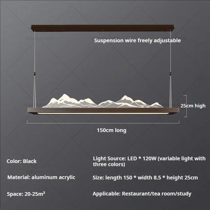 Modern Simple Living Room Light Study Light Tea Room Bar Zen Landscape Chandelier
