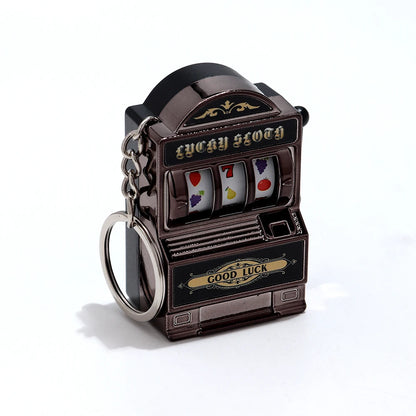 Mini Gambling Slot Machine Key Chains Creative Arcade Pocket Fruit Lucky Jackpot Gadget Antistress Toy Funny Games Keychain Ring