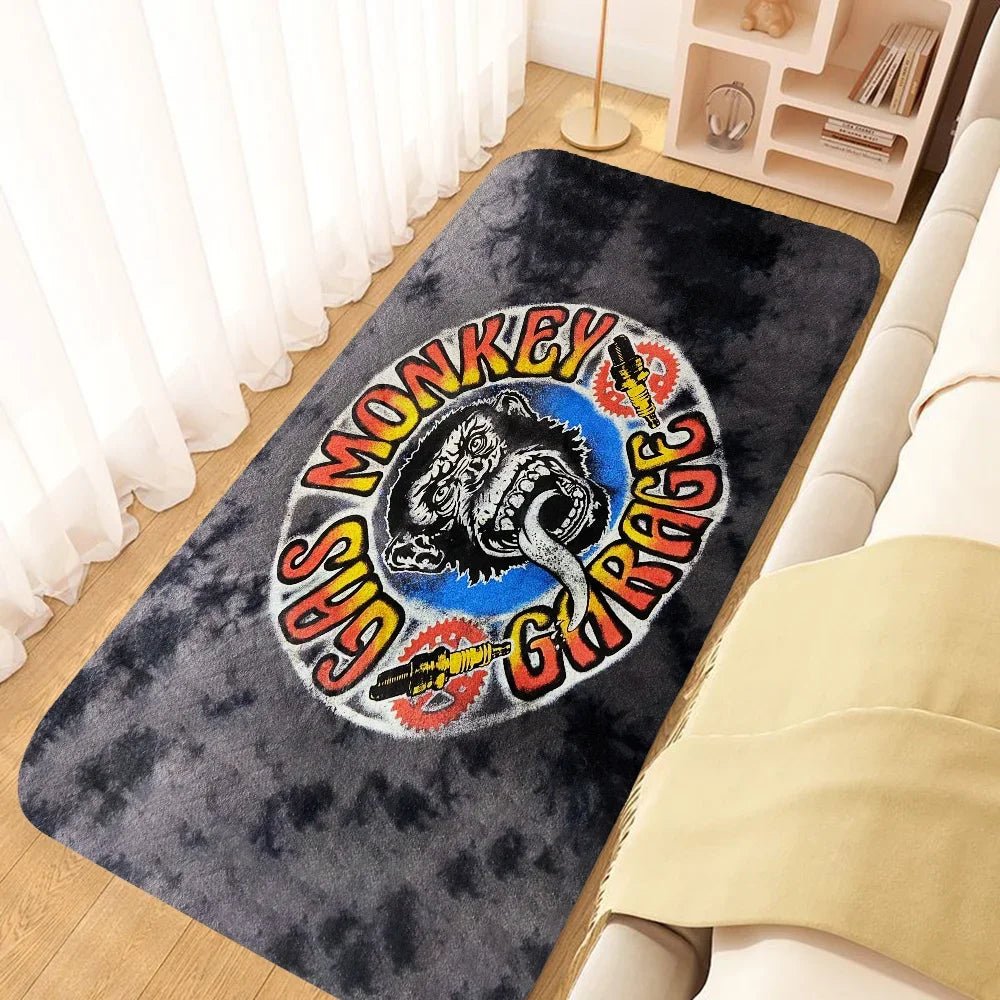 G-Gas Monkey Decor Carpets for Living Room Non-slip Rug Welcome Rugs Home Bedroom Bedside Soft Floor Mat Kitchen Front Doormat