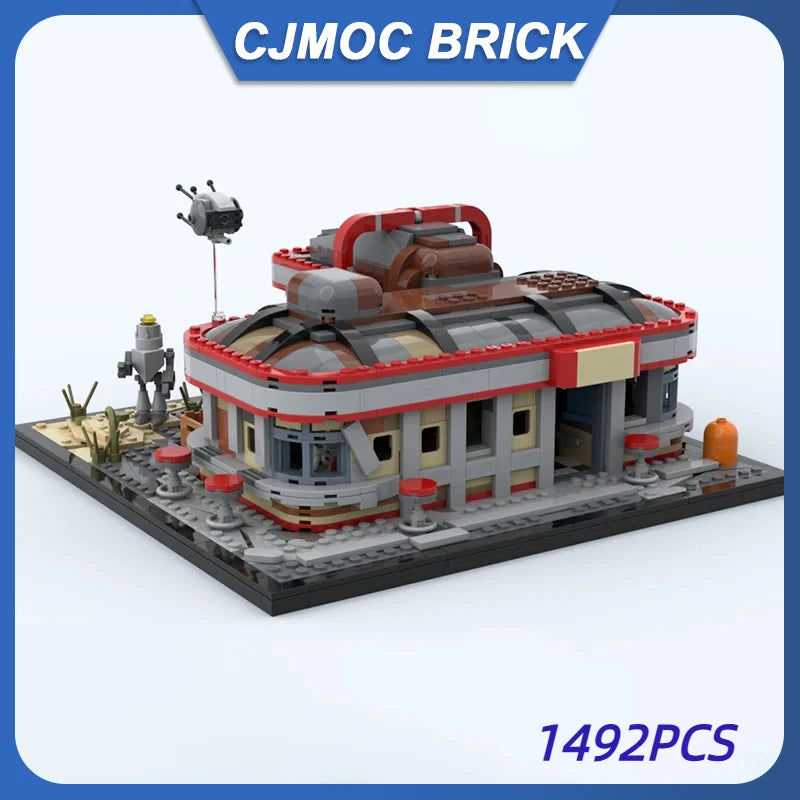 1492PCS  Drumlin Diner Modular MOC Creative street view Model Building Blocks Architecture DIY Education Model Toys Gifts