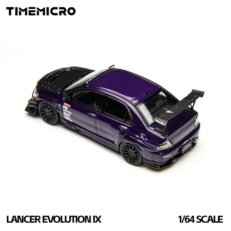 Time Micro 1:64 Mitsubishi EVO 9 LANCER EVOLUTION IX Simulation Static Alloy Car Model, Boys' Toy Collection Decoration Item.