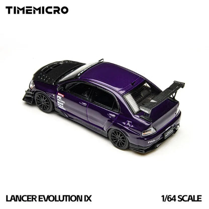 Time Micro 1:64 Mitsubishi EVO 9 LANCER EVOLUTION IX Simulation Static Alloy Car Model, Boys' Toy Collection Decoration Item.