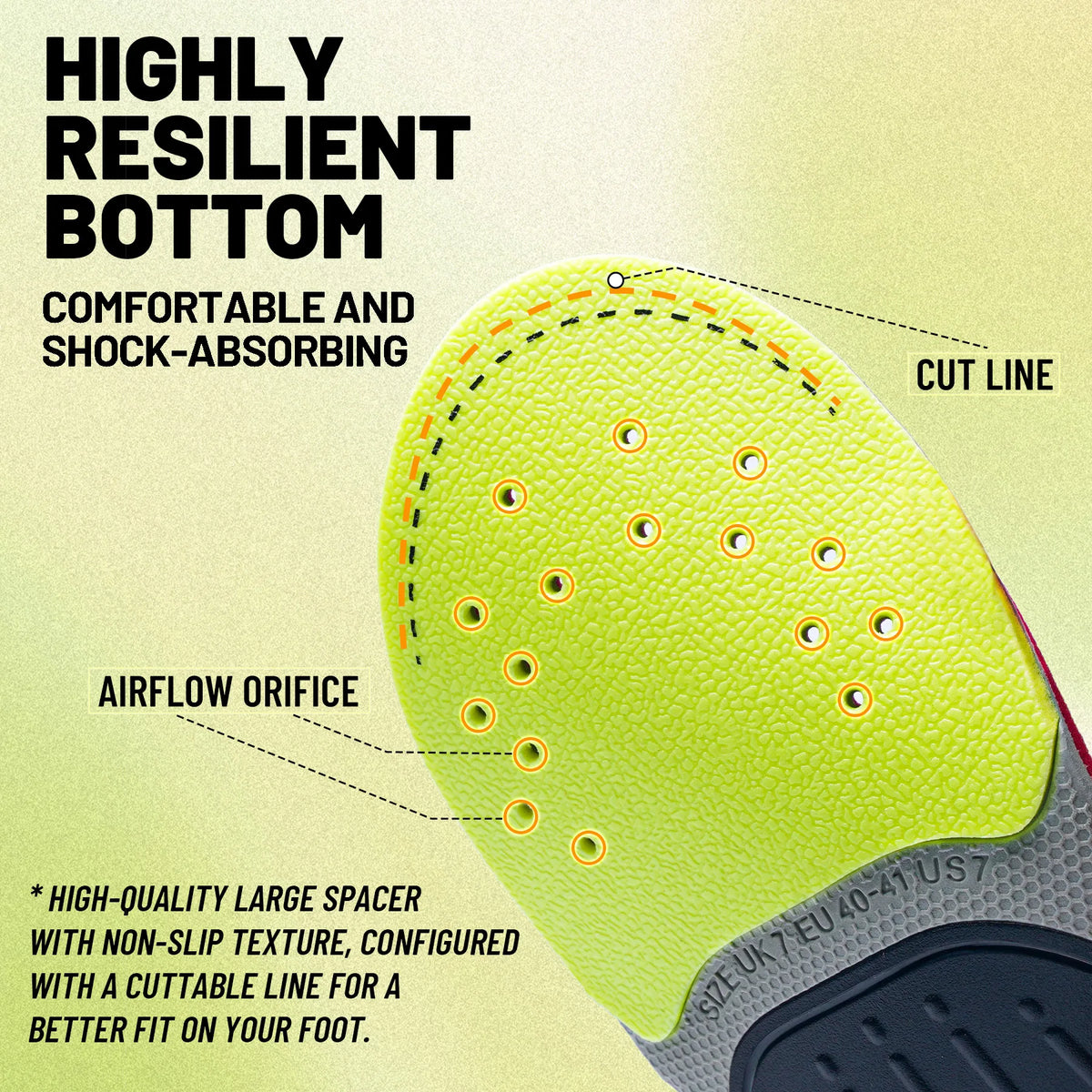 Plantar Fasciitis Relief Orthopedic Insole High Arch Support Flat Foot Men Women Work Orthotic Insert Sport Shoe Sneaker Sole