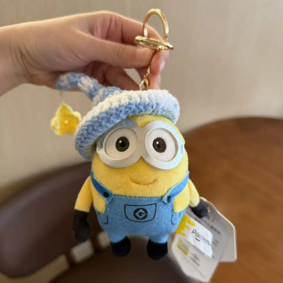 Genuine Cute Little Yellow Minion Bob Backpack Pendant Cartoon Plush Doll Keychain Bag Doll Decoration Birthday Gift