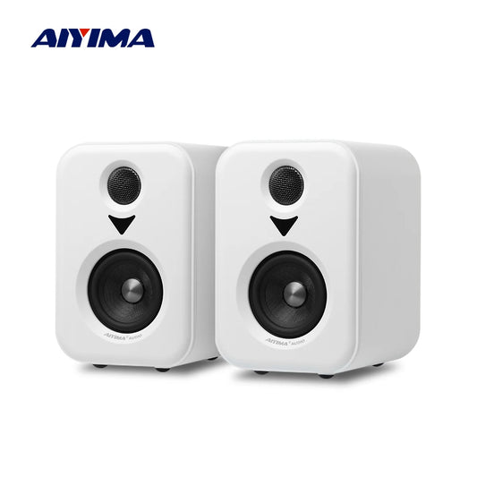 AIYIMA S400 Upgrade Active Speakers Wooden Studio Monitor Bluetooth USB OPT RCA Inputs Subwoofer Output Record Player Speaker