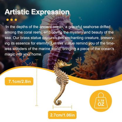 Copper Seahorse Statue Mascot Exquisite Crafts Ornaments Brass Seahorse Sculpture Office Decoration Business Gift