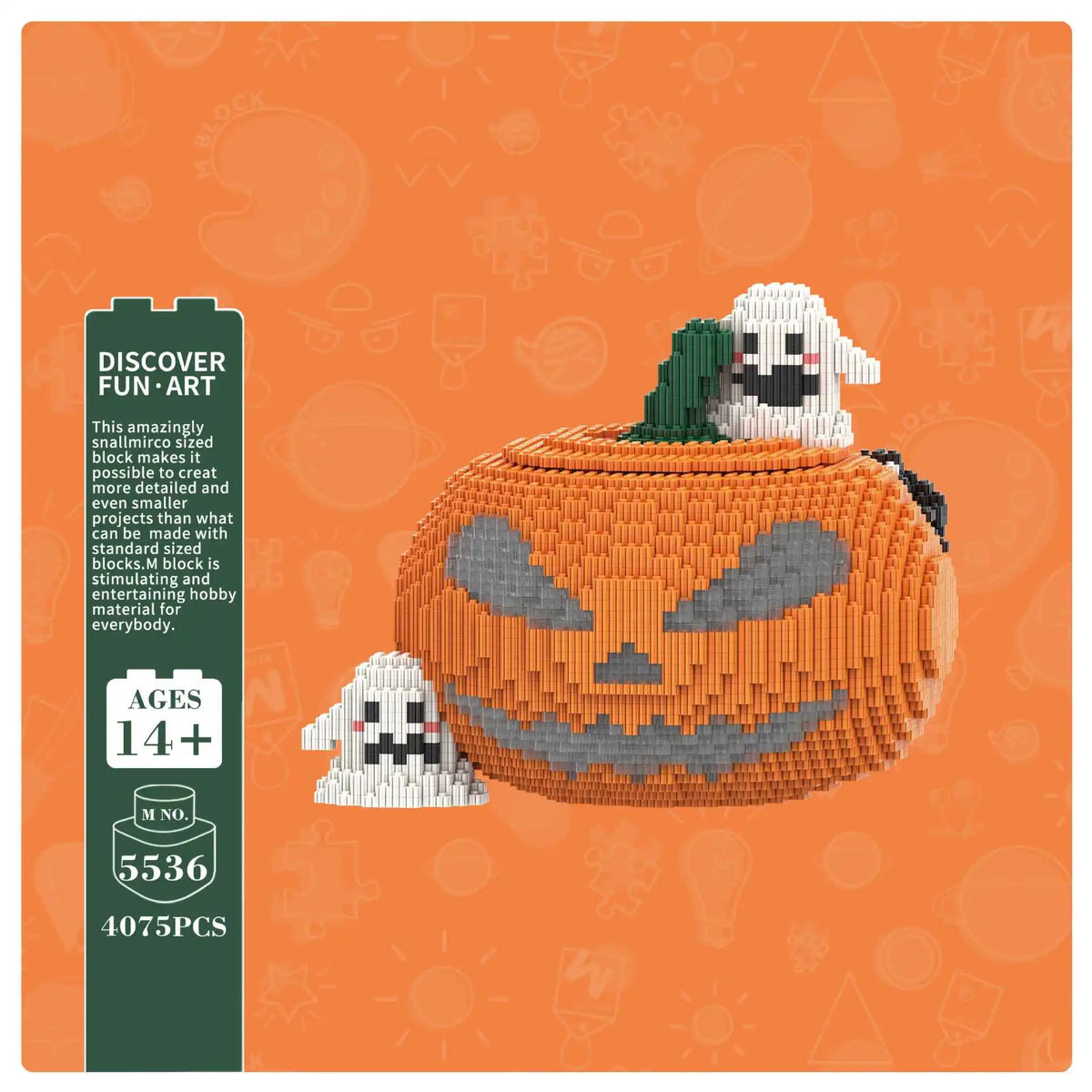 Creative Halloween Ghost Pumpkin Skeleton Bear 3D Puzzle Building Blocks Assembly Brick Construction Toy for Home Decoration