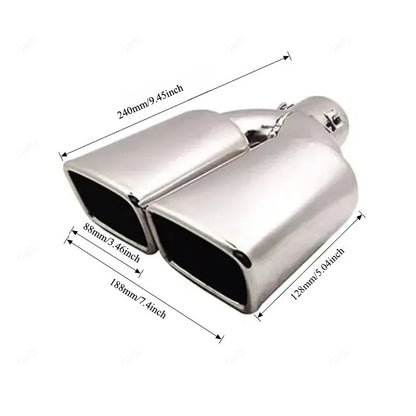 Exhaust Tip Universal Double Outlet Nozzle Rear Muffler Tip Stainless Steel Square Mouth Exhaust Pipe Muffler Car Accessories