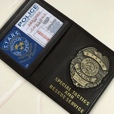 Resident Evil Leon Chris Jill Ada Rebecca Metal Badge ID S.T.A.R.S. Police Badge Case With Customizable Cosplay Accessories