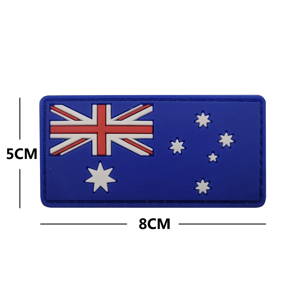Australia Flg Australia Flag PVC Embroidery Armband Velcro Morale Badge Backpack Patch Stick on clothes backpacks