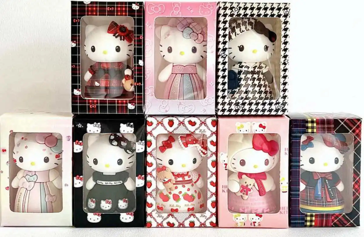 Cute Kt Cat  Elegant Socialite Series Blind Box Kawaii Collectible Action Figure Desktop Decoration Holiday Gifts For Friends