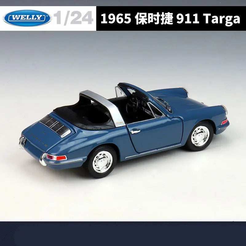 WELLY 1:24 1965 Porsche 911 Targe Coupe Alloy Classic Sports Car Model Diecast Metal Vintage Racing Vehicles Car Model Kids Gift