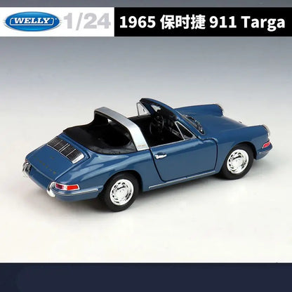 WELLY 1:24 1965 Porsche 911 Targe Coupe Alloy Classic Sports Car Model Diecast Metal Vintage Racing Vehicles Car Model Kids Gift
