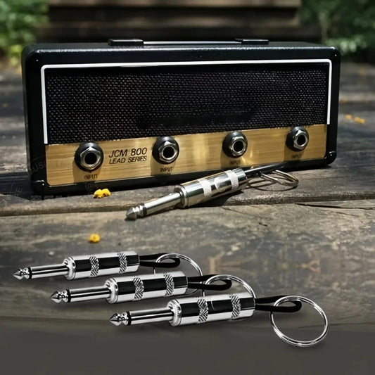 4/8pcs Wall Key Hanger Guitar Plug Vintage Keychain Shelf Functional Sunglasses Rack Amplifier Key Holder Home Organizer Decor