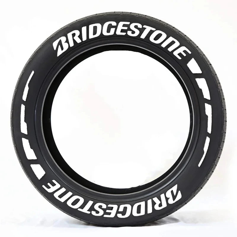 Rubber Tire Letter Stickers 3D Waterproof Wheels Permanent Car Sticker With Glue DIY Stylish Tire Decal For Auto and Motorcycle