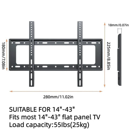 RP06 Universal TV Mount Monitor Holder Adjustable Low Profile Flat  for LCD LED Monitor 26-63inch TV Wall Mount Bracket