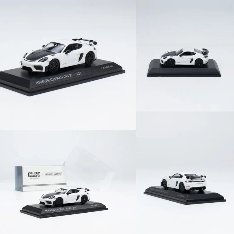 Minichamps 1:64 Cayman GT4 RS simulation limited alloy car model, children's birthday toys gift trendy accessories.