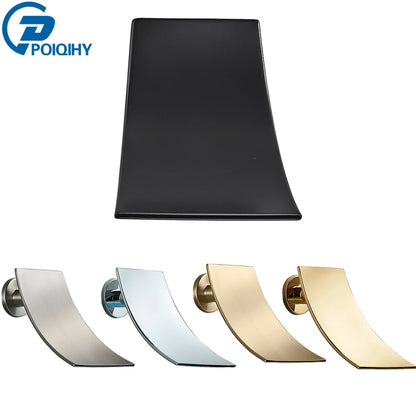 Brass Faucet Spout Black Bath Spout Golden Bathroom Faucet Accessory Waterfall Tub Spout Basin Water Outlet