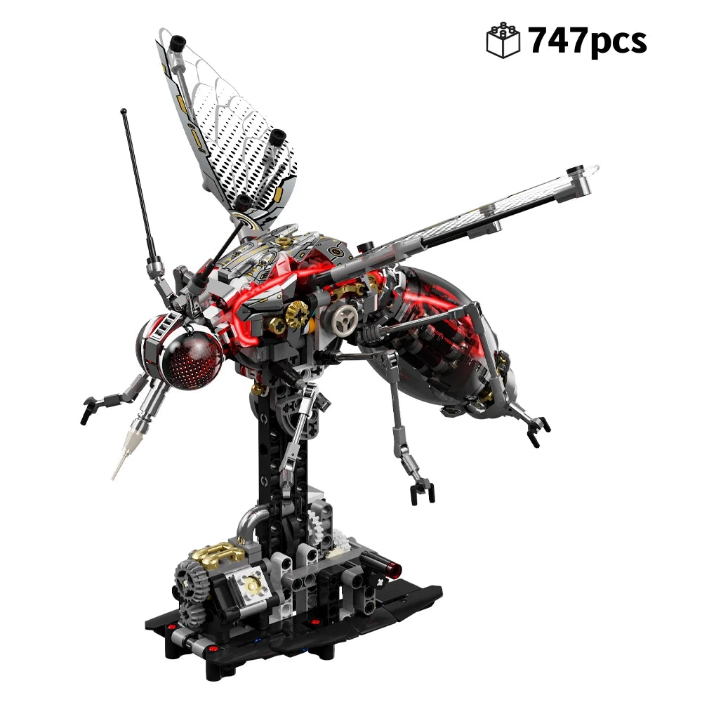 DIY Mechanical Mosquito Building Blocks STEM Toy Creative Animal Linkage Model MOC Assembly Toy Birthday Gift for Children