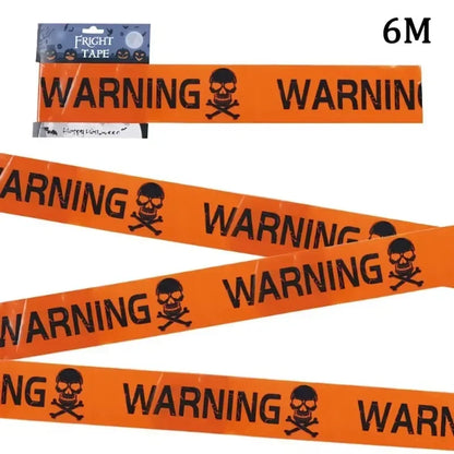 Halloween Warning Tape Safety Signs Caution Fright Crime Scene Tape Orange Yellow Red Caution Party Horror Scene Decor Supplies