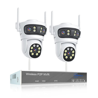 Movols 6MP Three Lens PTZ H.265 Wireless CCTV System Two Way Audio Waterproof IP Security Camera 10CH NVR Surveillance System