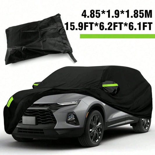 SUV Car Cover All-Weather Shield | Snow/Sun/UV/Dust Proof With Reflective Strips & Wind Straps,Heavy Duty Outdoor Protection