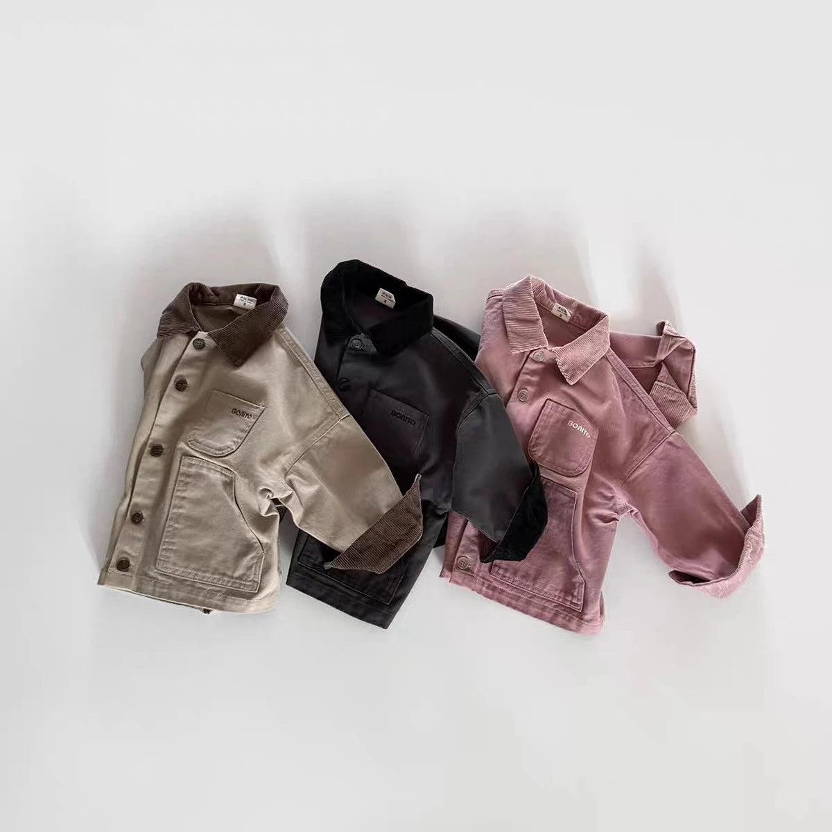 WT2710 New Arrivals Korean Style Corduroy Casual Jacket Collared Shirt for Kids Spring Autumn Unisex Children's Wear