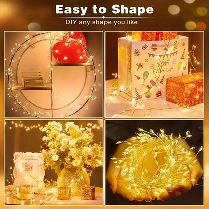 Remote Control Garland Fairy Lights 5V DC LED Firecracker Weaving String Light USB Battery Powered for Wedding Decoration