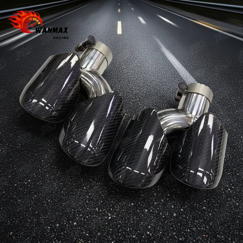 For Carbon Fiber Exhaust Tip for Porsche Macan (2014-2018), Direct Fit Glossy Muffler Tip Replacement, Performance Look Upgrade