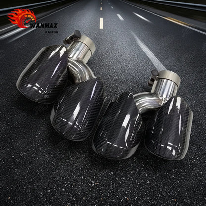 For Carbon Fiber Exhaust Tip for Porsche Macan (2014-2018), Direct Fit Glossy Muffler Tip Replacement, Performance Look Upgrade