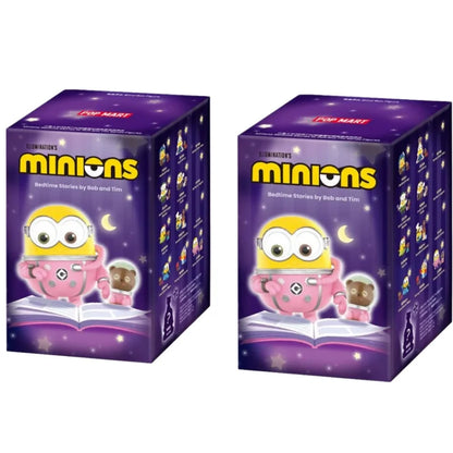 POP MART Original Minions Bedtime Stories By Bob And Tim Series Blind Box Anime Figure Mystery Box Desktop Toy Surprise Gift