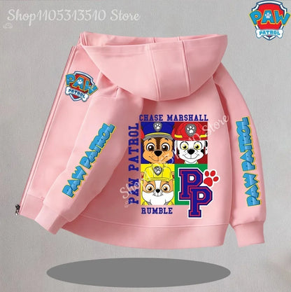 Paw Patrol Kids Thin Hooded Coats Anime Chase Zipper Sweatshirts Outwear Fashion Spring Fall Hoodies Sportwear Children Clothes