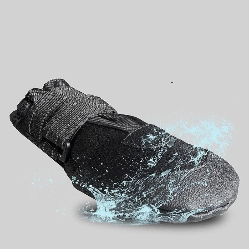 Adjustable Anti-Slip Dog Shoes Wear-Resistant Reflective Waterproof Dog Boots Comfortable Breathable Dog Foot Cover Outdoor