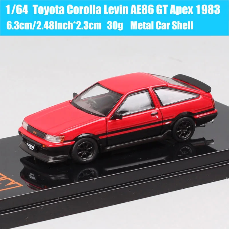 HJ64 1:64 Scale Toyota Sprinter Trueno GT APEX AE86 JDM Corolla Levin Car Model Diecasts & Toy Vehicles Hobby Japan Inital D