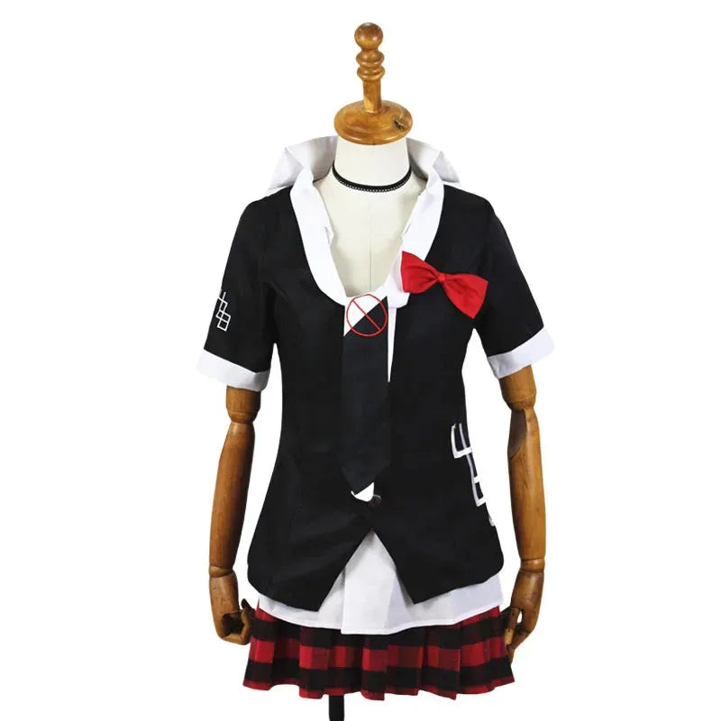 Junko Enoshima Cosplay Danganronpa Costume Anime Dangan Ronpa Cosplay School Uniforms Monokuma Hairpins Women Girl Outfit Suit