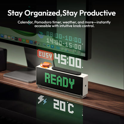 Ulanzi TC002 Pixbar Smart Pixel Clock II YT Ins Followers Simultaneous Pixelated Message Larger Display Creative Schedule