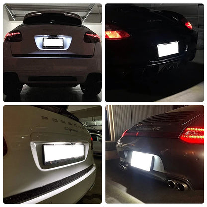 2Pcs For Porsche 987 911 997 958 Boxster Cayman Carrera Turbo Cayenne GT3 White LED Number License Plate Light