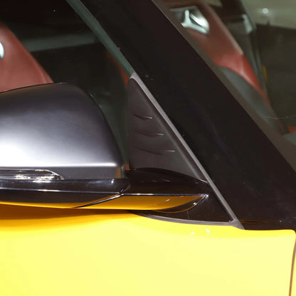 2Pcs Carbon Look Side Mirror Triangle Wind Deflector For Toyota Supra 2019-2025 A90 A91 Rearview Mirror Trim Cover ABS