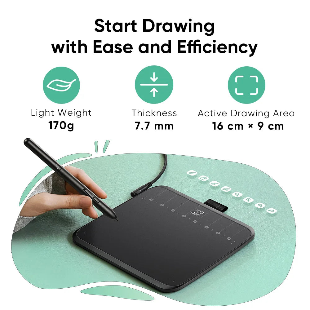 XPPen Deco 640 Graphics Pen Tablet 16384 Pressure Level 60°  Tilt Support 8 shortcut keys for PC Android Game osu