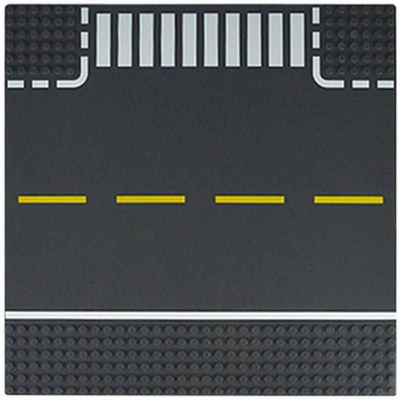 City Road Street Baseplate Straight Crossroad Curve T-Junction Building Blocks Base Plates Construction for Children Kids