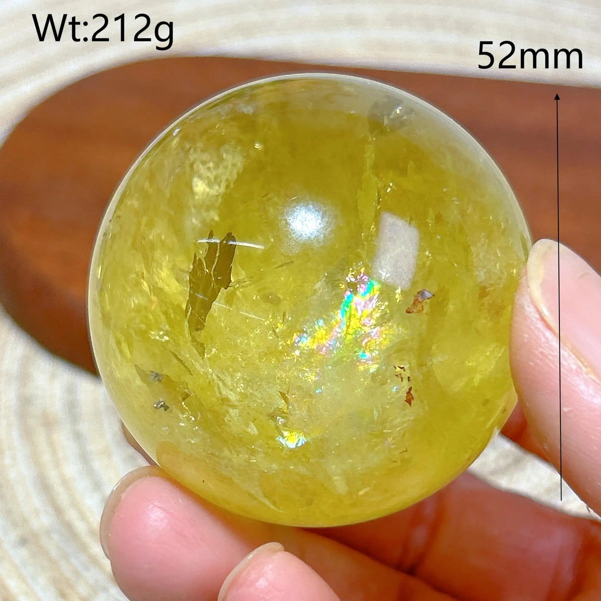 Healing Natural Crystal Brazil Smokey Citrine Quartz Sphere Rainbow Polished Ball High Quality Precious Home Decoration Gift