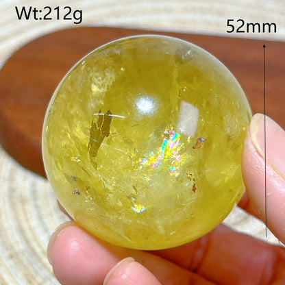 Healing Natural Crystal Brazil Smokey Citrine Quartz Sphere Rainbow Polished Ball High Quality Precious Home Decoration Gift