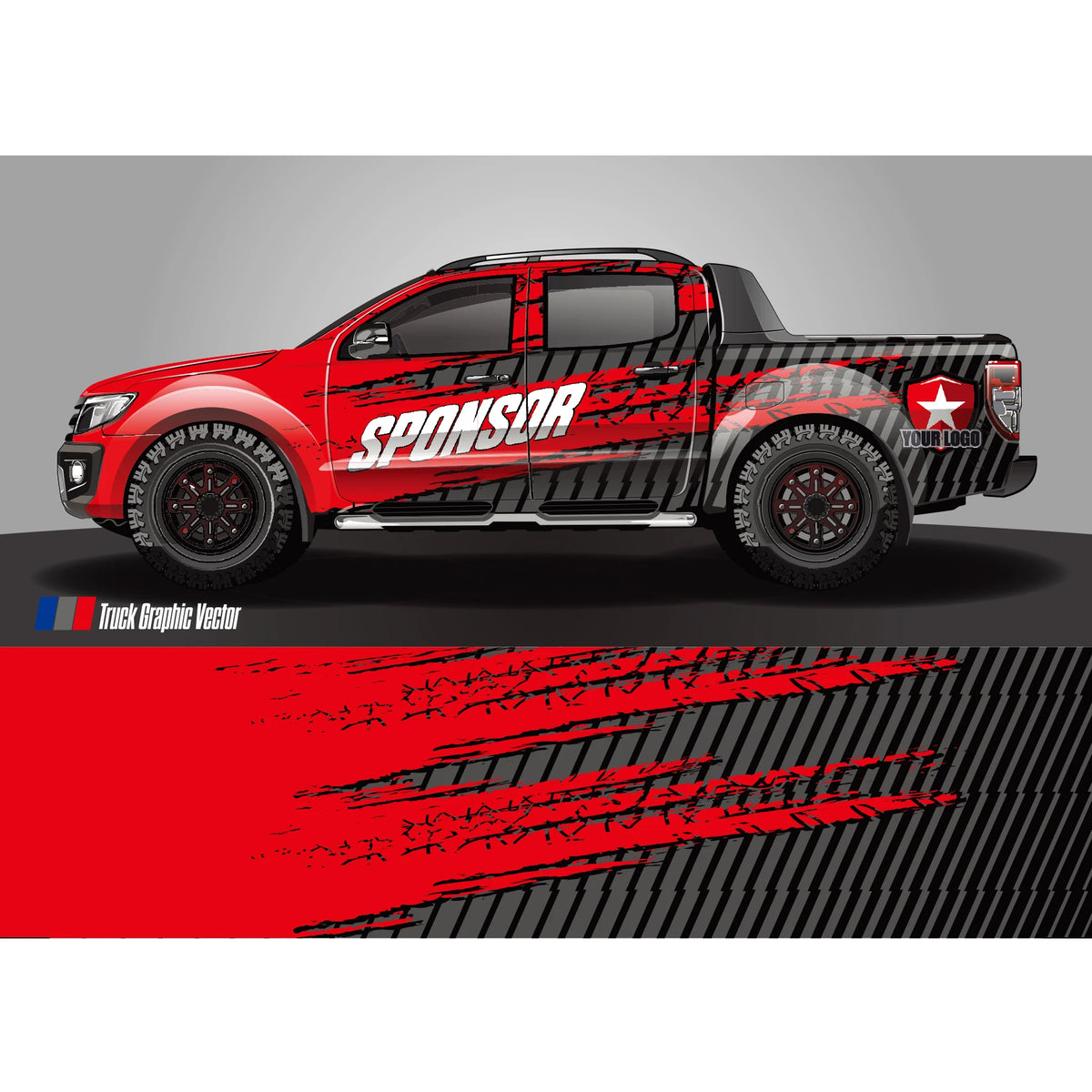 Pickup Grid Sticker Car Full Wrap Sticker Car Decal Decorative Cut Body Racing Graphic Decal Vinyl Wrap Modern Design Width 60cm