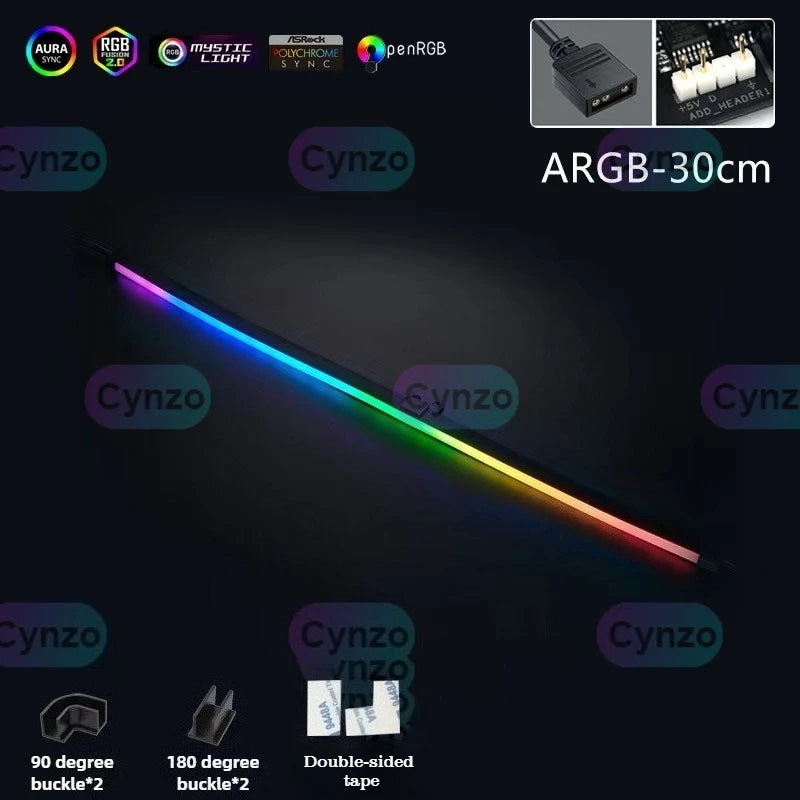 ARGB Motherboard PC Case Decoration 5V LED Strip - RGB Phantom Sync with Screen, AURA Sync Compatible 3Pin LED Strip