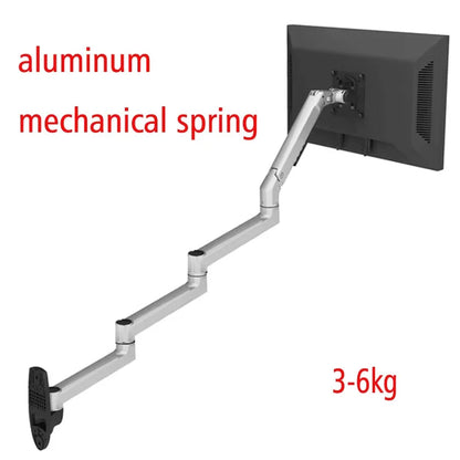 D-MOUNT 7014 Aluminum Mechanical Spring 17'-32' TV Monitor Wall Mount Bracket Extra 4 Section Long Arm Full Motion Rotate 3-6kg