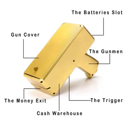 Shoot Money Gun Toy Funny Party Game Banknote Shoot Pistol Paper Money Wedding Birthday Decoration Shooter Throwing Toys Kids