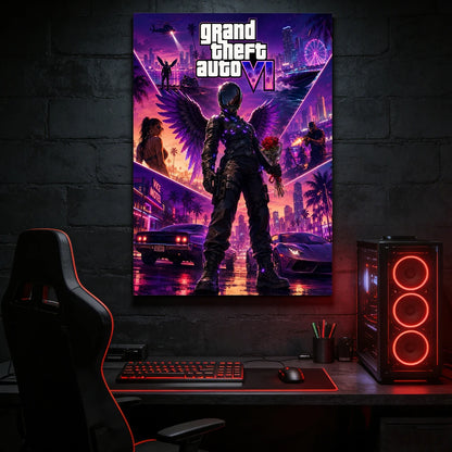 Cool G-Grand The A-Auto Canvas Painting Series 5 6 Hot Game Poster Wall Art Modern Home Boy Bedroom Gaming Room Decor Print Gift