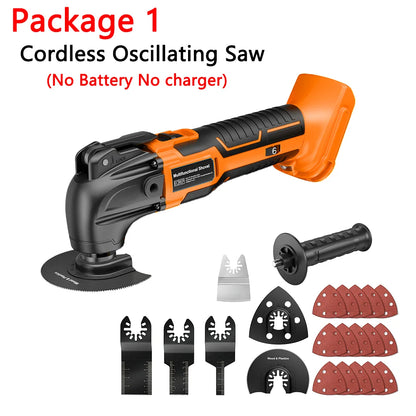 Nananuu Cordless Oscillating Multi Tool 6 Gears Electric Saw Trimmer With Trimmer Shovel Cutting Woodworking Tool (NO Battery)
